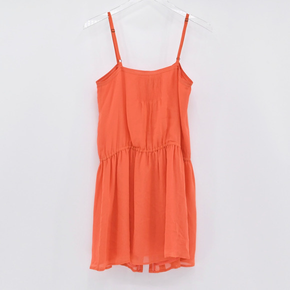 JOIE Womens Embroidered Silk Dress Size S Orange Boho Sleeveless Pin Tuck Lined - Picture 3 of 13